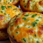 Savory cottage cheese muffins fresh out of the oven