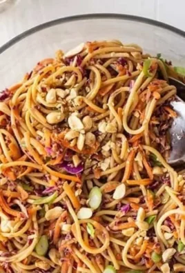 Colorful Sesame Noodle Salad with vegetables and sesame dressing
