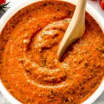 Bowl of Sicilian Tomato Pesto with fresh basil and tomatoes