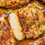Skillet Garlic Butter Chicken served in a pan with herbs and spices