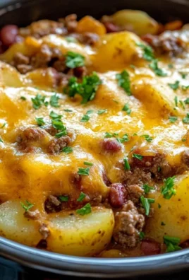 Delicious slow cooker cowboy casserole served in a rustic bowl.