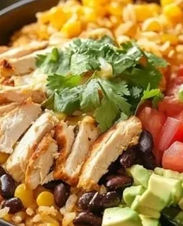 Delicious Southwest chicken rice bowls with fresh ingredients and vibrant colors.