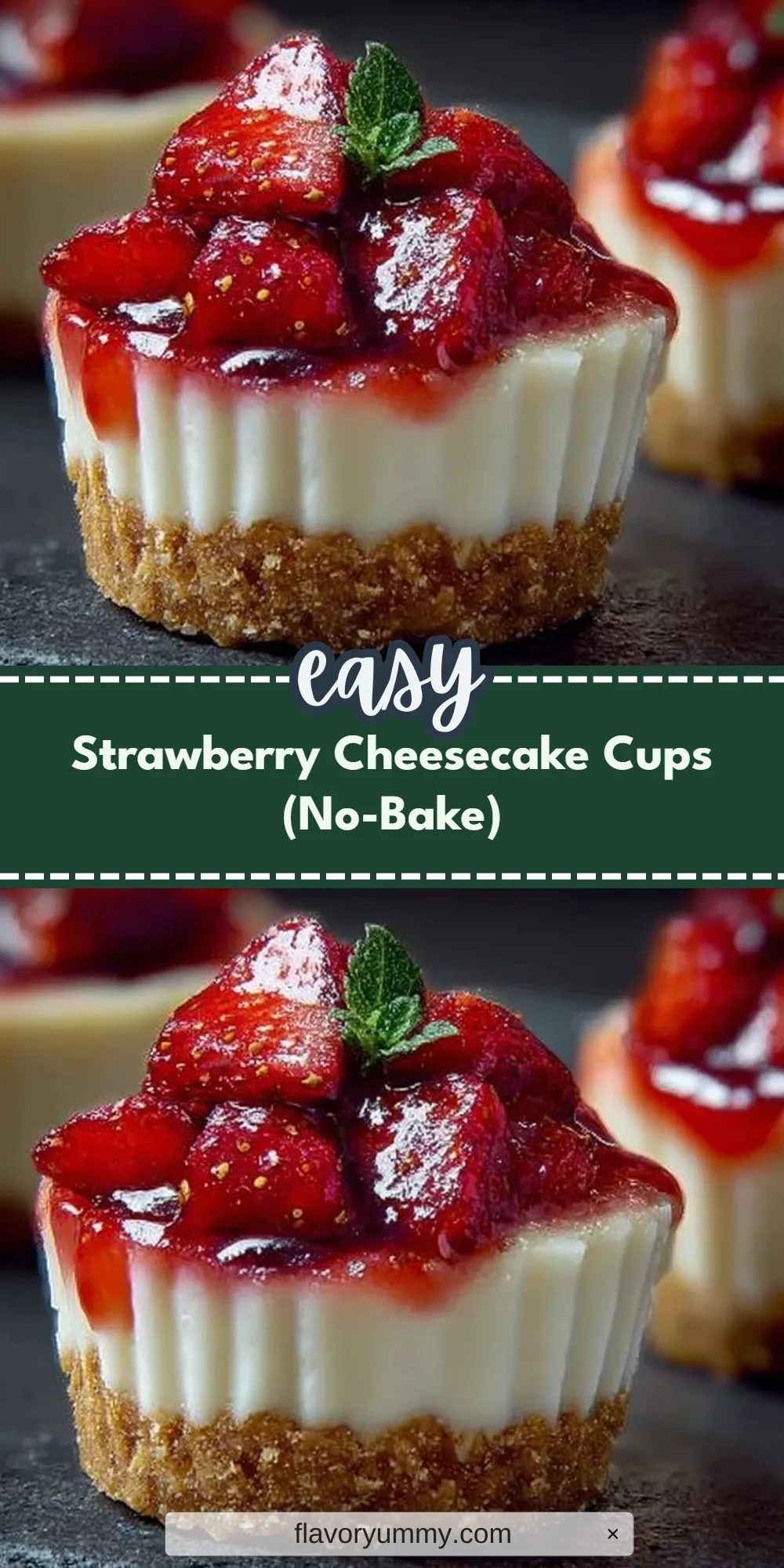 Strawberry Cheesecake Cups (No-Bake)