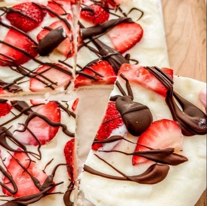 Strawberry Yogurt Bark with Dark Chocolate