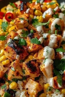 Delicious Street Corn Chicken Rice Bowl with grilled chicken and vibrant toppings.