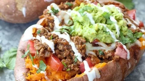 Taco Stuffed Sweet Potatoes