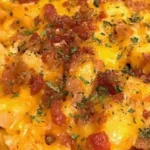 Delicious Tex-Mex Ranch Potatoes served with toppings.