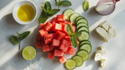 Watermelon Cucumber Salad